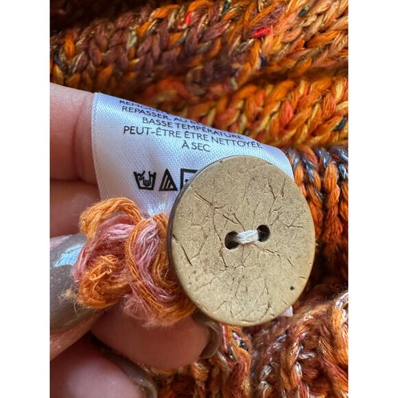 Anthropologie Pilcro Ombré Flower Sunset Cardigan Sweater Size Medium - Picture 11 of 13